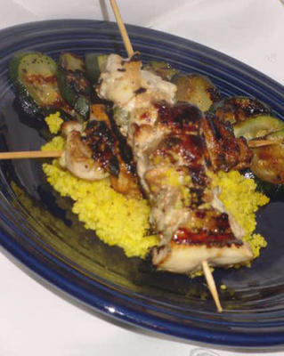 kabobs de frango com baixo teor de gordura