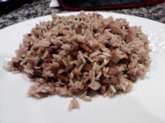 arroz de bacon e cebolinha