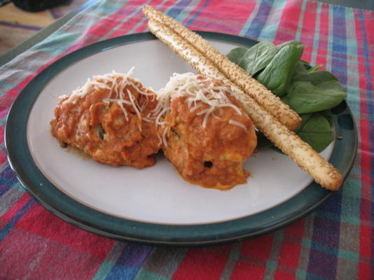 manicotti de frango e espinafre ou conchas