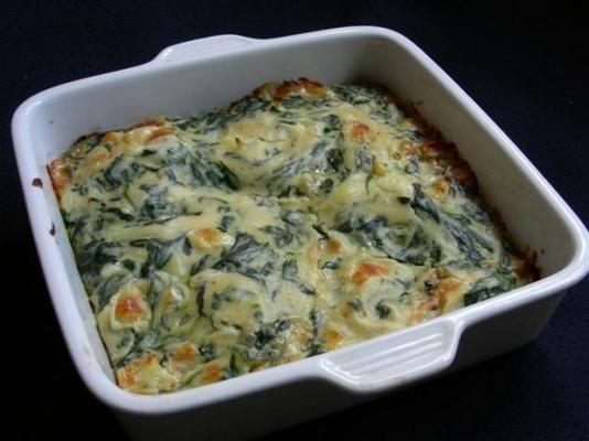 gratin de espinafre esfumaçado