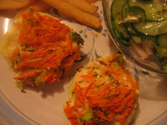 mini-frittatas de cenoura e abobrinha com baixo teor de gordura