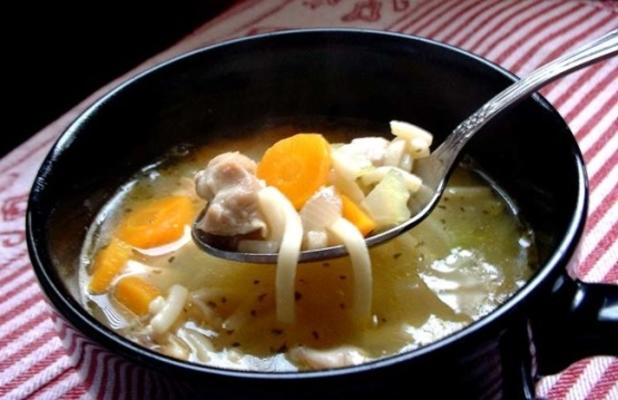 sopa de macarrão vegetal de peru