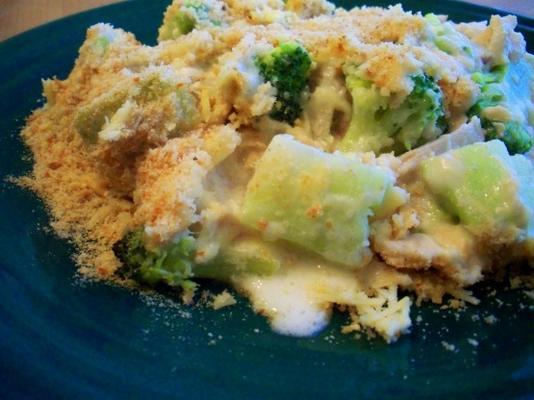 peru em camadas e brócolis gratinado