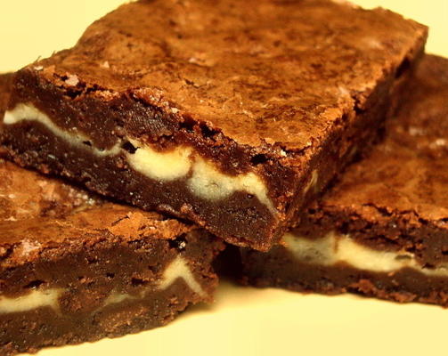 brownies de queijo creme com calda dupla