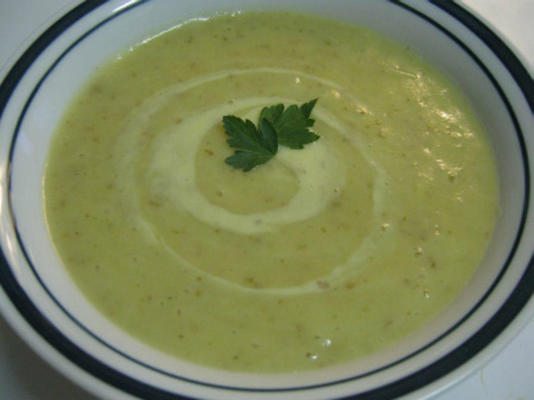 sopa de alho-poró veg ou vegan batata
