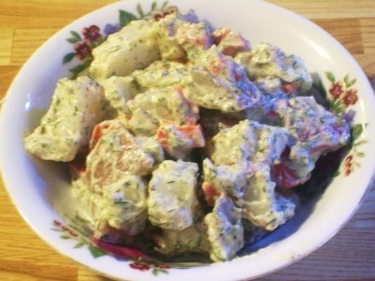 salada de batata assada pimenta vermelha (vegan)