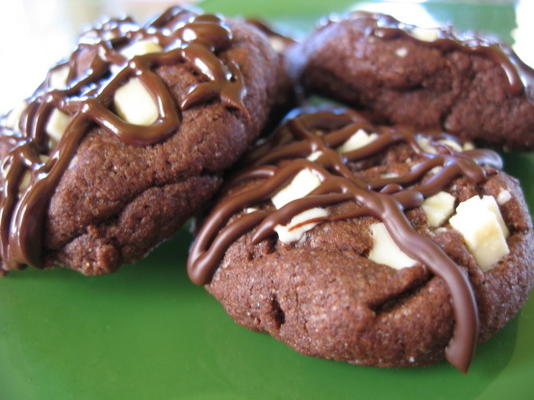cookies de chocolate fudge triplos