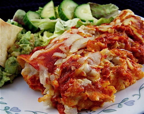 queijo fácil e enchiladas de frango