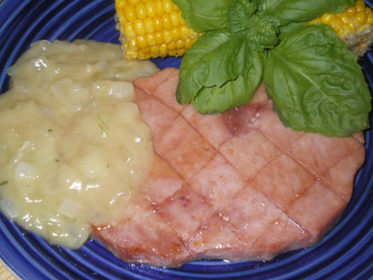 bifes de presunto com molho de uísque
