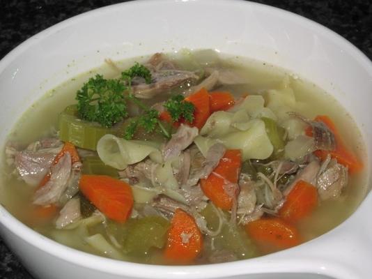 sopa de macarrão faisão