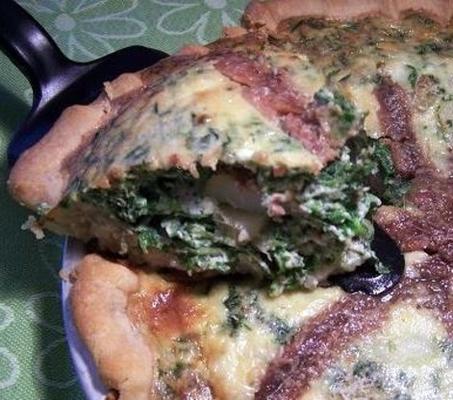 espinafre fresco e tarte de anchovas