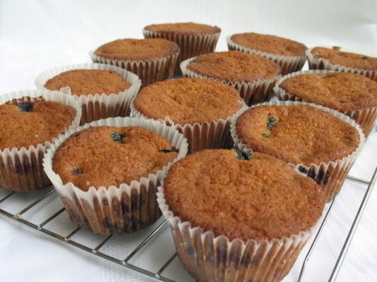 muffins de bolo de café de blueberry descessado contessa