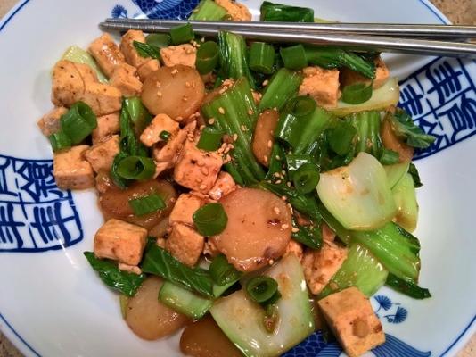 tofu e bok choy frite