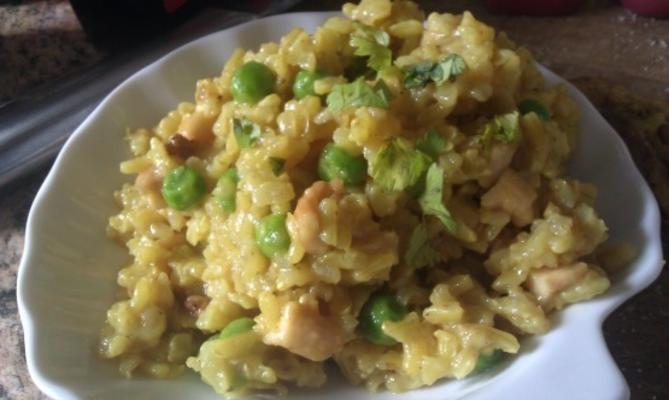 arroz de caju vegetariano com ervilhas