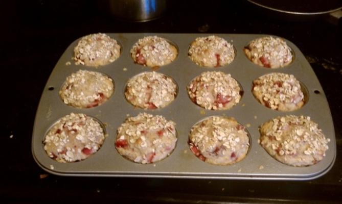 muffins de aveia soro de leite coalhado de morango