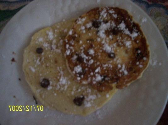 panquecas de banana bisquick (lascas de chocolate ?!)