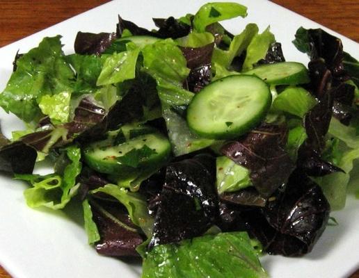 salada de romaine e radicchio com pepino