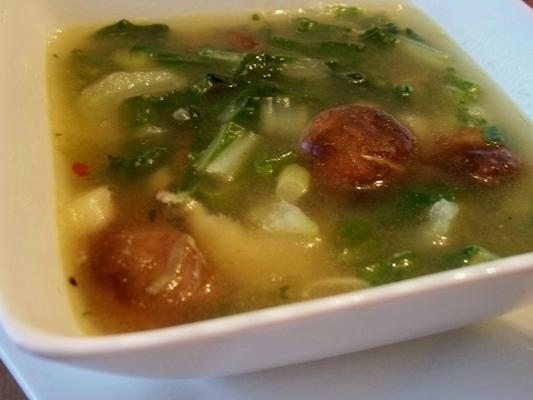 ch'ing ts'ai ma ku t'ang cogumelos e sopa de repolho