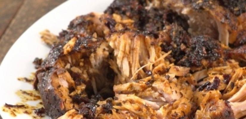 lento fogão mel carne assada