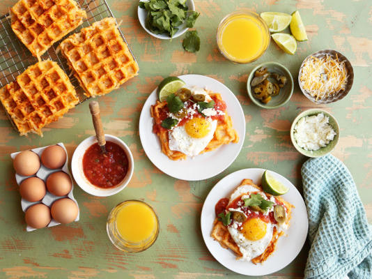 huevos rancheros waffles de batata