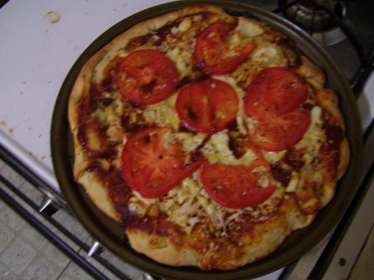 pizza de queijo cheddar de frango