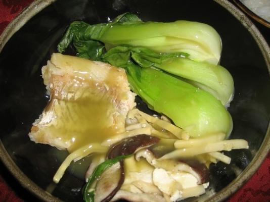 tofu e peixe no vapor
