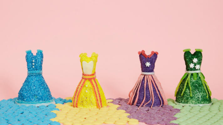 trufas de bolo vestido de princesa