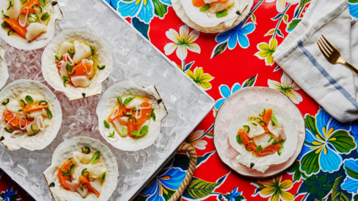 vieira e cara cara ceviche de laranja