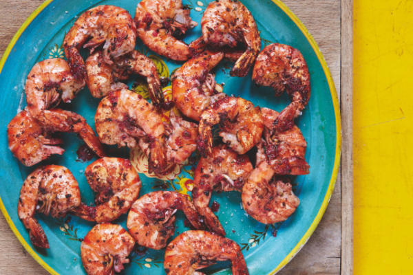 camarões de hibisco e sumagre de hibisco