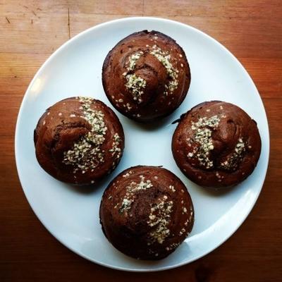 muffins vegan de chocolate com manteiga