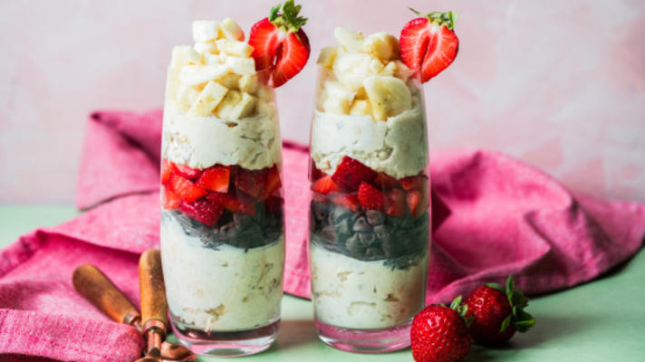 manteiga de amendoim aveia durante a noite