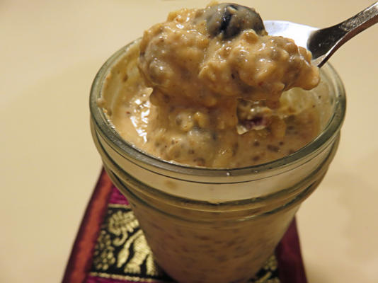 não cozinhe aveia durante a noite com sementes de chia
