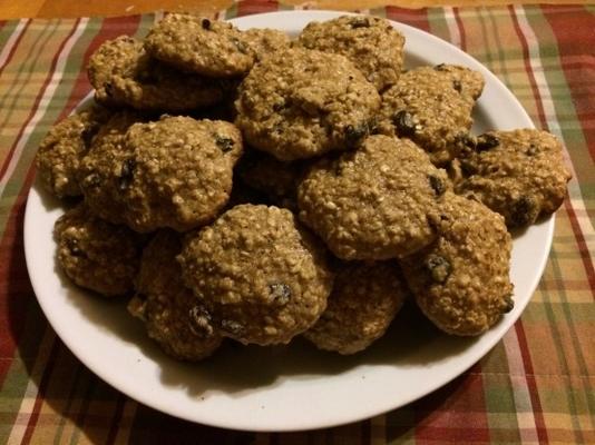 biscoitos de passa instantâneos leves da farinha de aveia