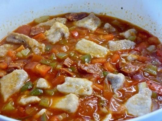 chouriço e caçarola de porco