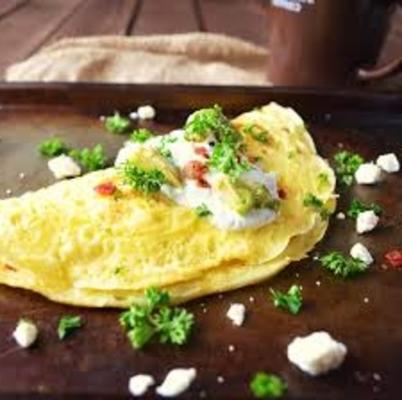 omeletes de manjericão e feta