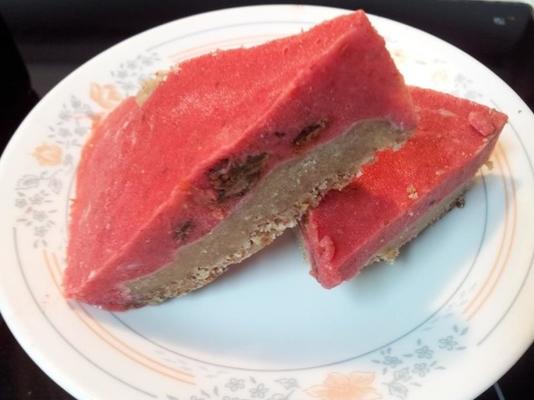 cheesecake de morango cru - vegan
