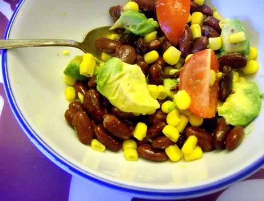 salada de feijão com limão e abacate