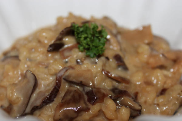 risoto de cogumelos porcini e shiitake secos (fácil)