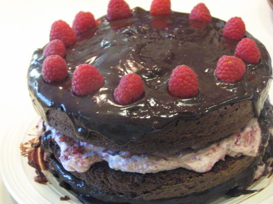 torta de fudge rasberry