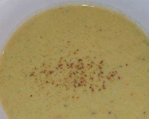 sopa de alho-poró vegetariano cremoso