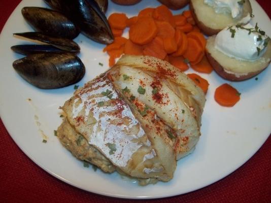 caranguejo recheado filé de peixe