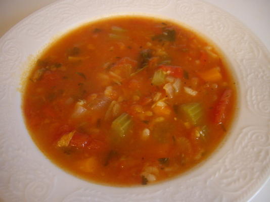 sopa de tomate e arroz