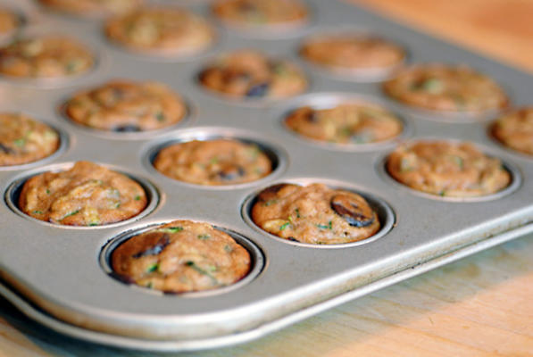 mini-muffins de chocolate de abobrinha (sem glúten)