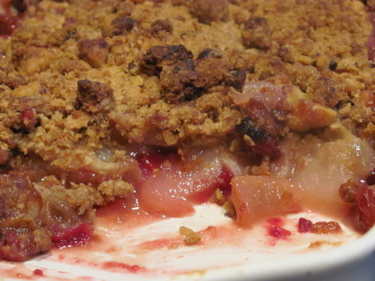 crunch pêra de cranberry com cobertura de granola