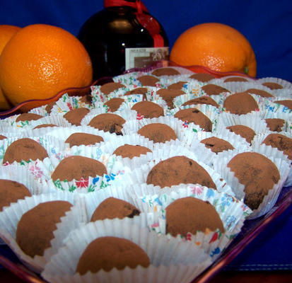 trufas de cranberry Grand Marnier