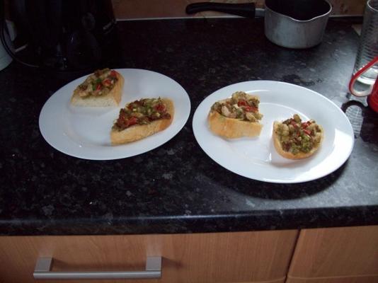 camarão (camarão) bruschetta