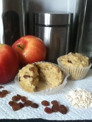 muffins de passas de aveia maçã