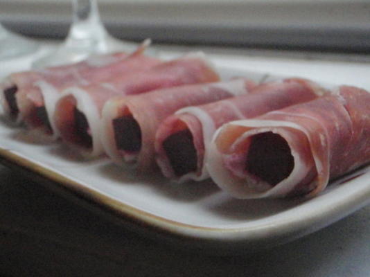 presunto embrulhado beterraba