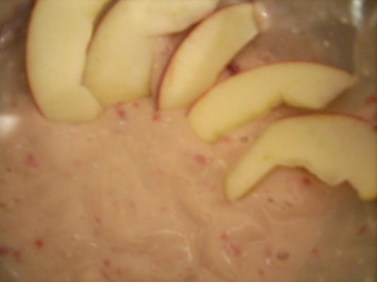 framboesa iogurte dip de maçã