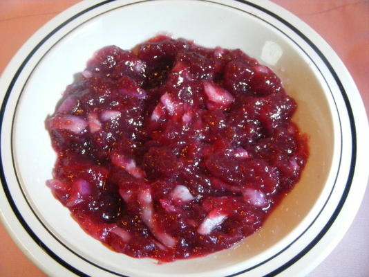 chutney de cebola vermelha cranberry